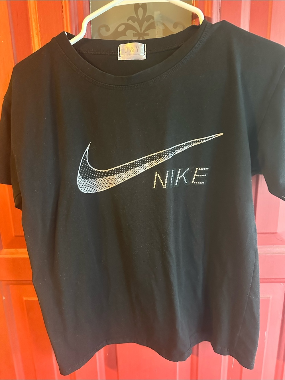 Nike Black Tee with Silver Swoosh